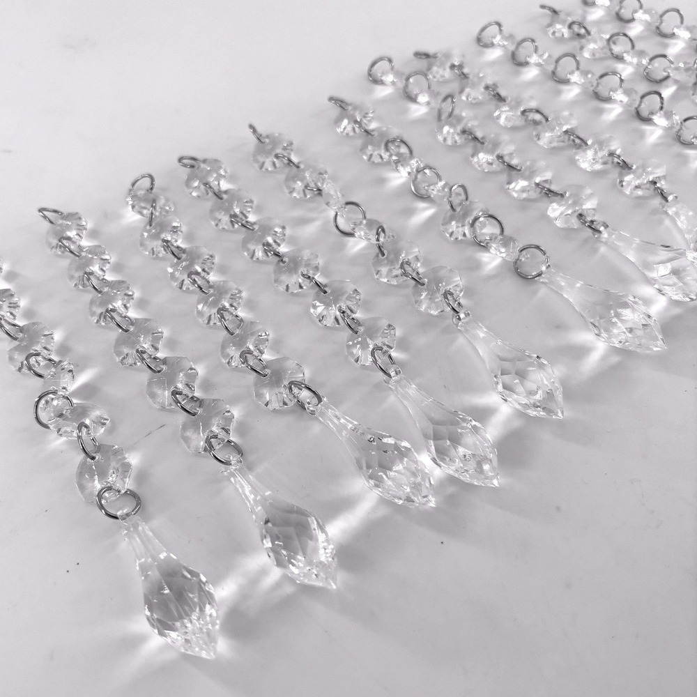 Crystal Acrylic Chandelier Prisms Icicle‎ Beads Strands for DIY Craft Decor